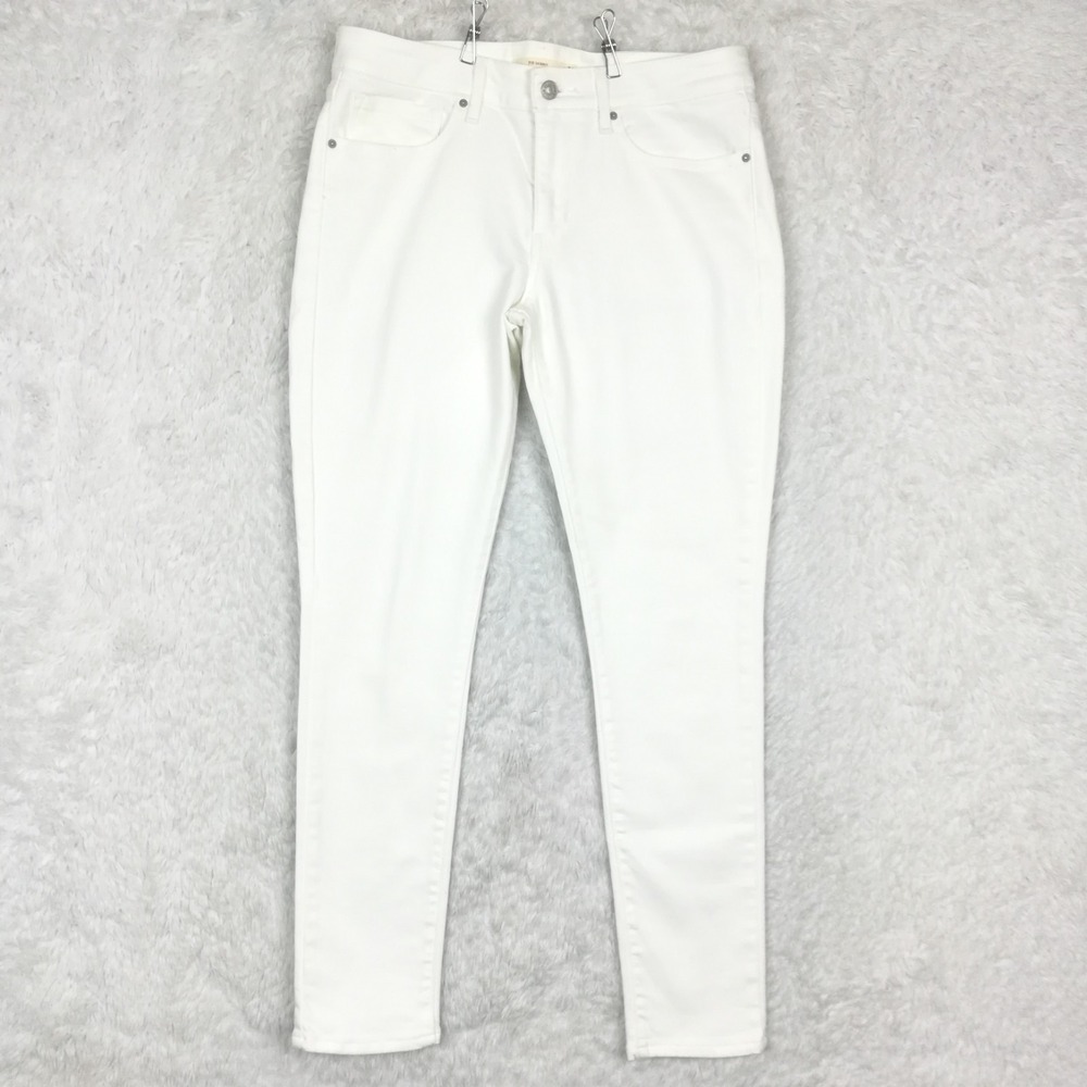 Levi's Womens Jeans 711 Skinny White Denim Mid Rise Stretch Classic 30
